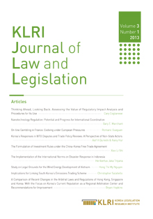 KLRI Journal of Law and Legislation Vol.3 No.1, 2013